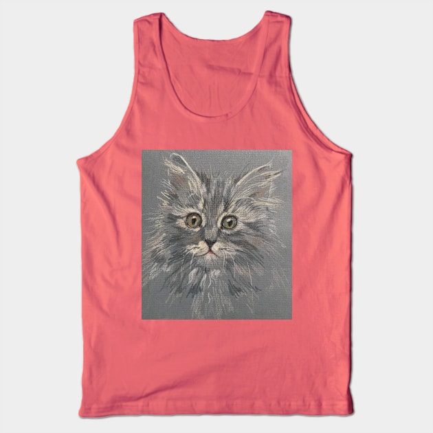 Tiger kitten sketch Tank Top by HelenDBVickers